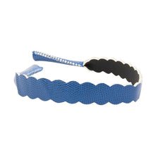 Load image into Gallery viewer, Front view of our Navy Lizard Scallop Sunglass Strap