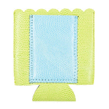 Load image into Gallery viewer, Front view of our Green Lizard Pocket Koozie