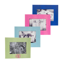 Load image into Gallery viewer, Front view of 4 of our 5" x 7" Lizard Frames, Green, Navy, Pink, Turquoise