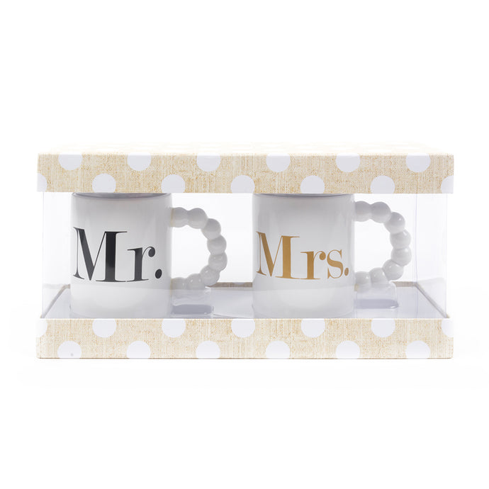 Mr. & Mrs. Coffee Mug Set in packaging