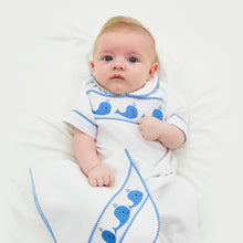 Load image into Gallery viewer, Lifestyle image of our Blue Whale Smocked Day Gown
