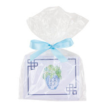 Load image into Gallery viewer, Front view of our Southern Blooms Turquoise Leaf Note Card Set