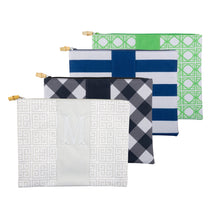 Load image into Gallery viewer, Monogrammed view of our Bamboo Zipper Pouch