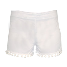 Load image into Gallery viewer, Front image of our White Pom Pom Short