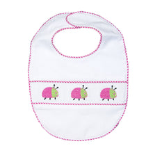Load image into Gallery viewer, Our Hot Pink Ladybug Smocked Baby Bib