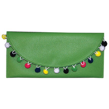 Load image into Gallery viewer, Lime Pom Pom Clutch