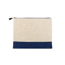 Load image into Gallery viewer, Linen Flat Zipper Pouch