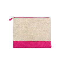 Load image into Gallery viewer, Linen Flat Zipper Pouch