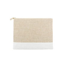 Load image into Gallery viewer, Linen Flat Zipper Pouch