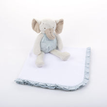 Load image into Gallery viewer, Lifestyle view of our Blue Ruffle Blanket