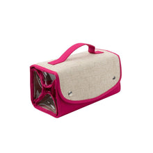 Load image into Gallery viewer, Linen Roll Up Cosmetic/Accessory Organizer