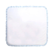 Load image into Gallery viewer, Front view of our Blue Ruffle Blanket