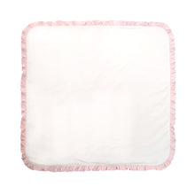 Load image into Gallery viewer, Front view of our Pink Ruffle Blanket