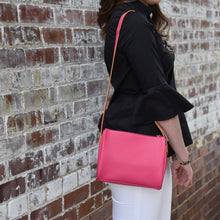 Load image into Gallery viewer, Model with a Pink Spring Chic Crossbody
