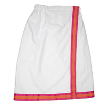 Load image into Gallery viewer, Front view of the orange and pink bath wrap