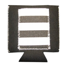Load image into Gallery viewer, Front view of our Black Striped Pocket Koozie
