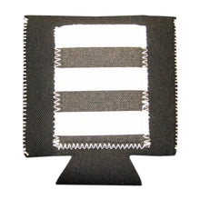 Load image into Gallery viewer, Front view of our Black Striped Pocket Koozie