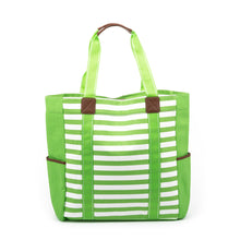 Load image into Gallery viewer, Lime Stripe Beach Tote