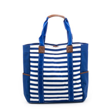Load image into Gallery viewer, Navy Stripe Beach Tote