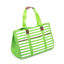 Load image into Gallery viewer, Lime Stripe Towel Tote