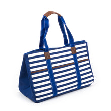 Load image into Gallery viewer, Navy Stripe Towel Tote