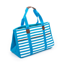 Load image into Gallery viewer, Turquoise Stripe Towel Tote