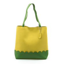 Load image into Gallery viewer, Yellow Scallop Handbag with Lime Details