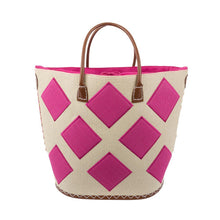 Load image into Gallery viewer, Straw Diamond Tote Bag