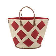 Load image into Gallery viewer, Straw Diamond Tote Bag

