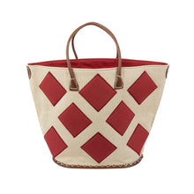 Load image into Gallery viewer, Straw Diamond Tote Bag