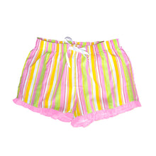 Load image into Gallery viewer, Front view of our Pink Stripe Lounge Shorts