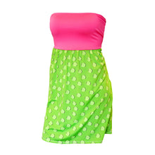 Load image into Gallery viewer, Front view of our Lime Dots Swimsuit Cover