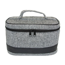 Load image into Gallery viewer, Herringbone Train Case Cosmetic Bag