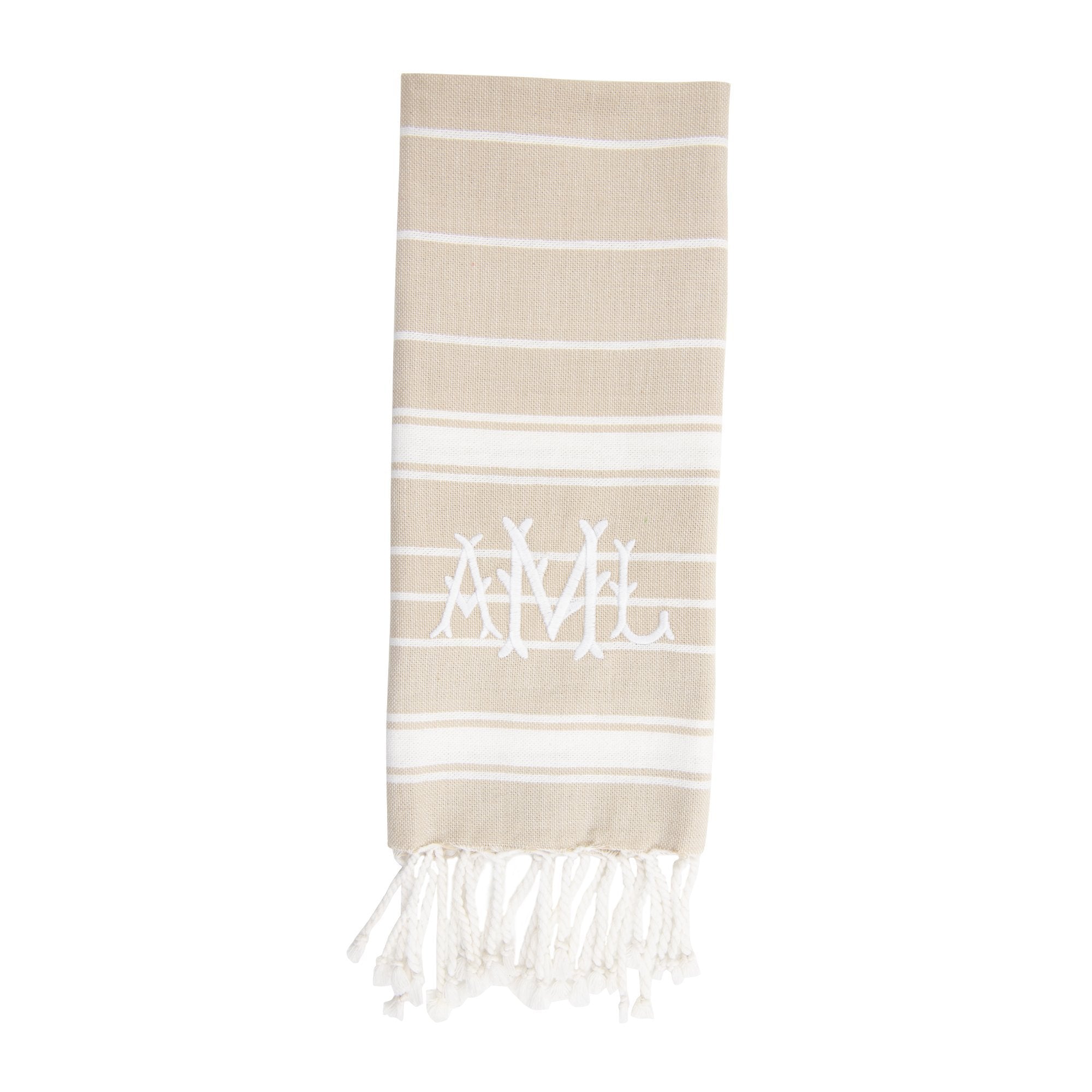 Green Striped Dish Towel with Fringe + Reviews