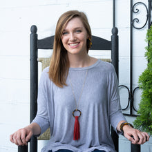 Load image into Gallery viewer, Tortoise Circle Tassel Necklace