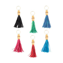 Load image into Gallery viewer, Front view of all of our Bamboo Chunky Keychains