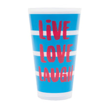 Load image into Gallery viewer, Front view of "Live Love Laugh" Versed Tumbler