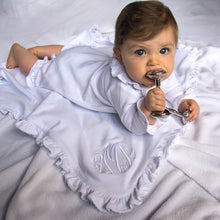Load image into Gallery viewer, Lifestyle view of our Ruffle Blanket