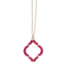 Load image into Gallery viewer, Pink Wrapped Quatrefoil Necklace
