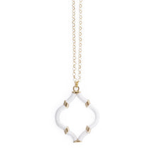 Load image into Gallery viewer, White Wrapped Quatrefoil Necklace