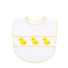 Load image into Gallery viewer, Our Yellow Duck Smocked Baby Bib