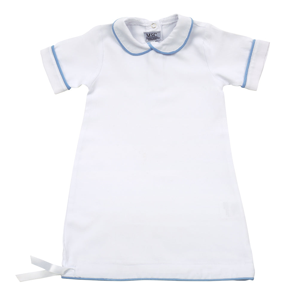 Bottom Piping Day Gown 0-6 Months, Blue