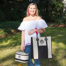 Load image into Gallery viewer, model with Breyton Tote and matching train case