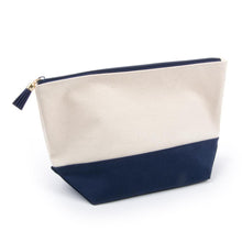 Load image into Gallery viewer, navy cosmetic zipper pouch