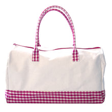 Load image into Gallery viewer, Pink Gingham Getaway Duffle Bag
