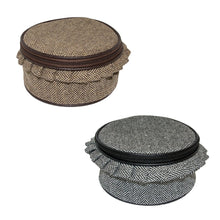 Load image into Gallery viewer, Herringbone Round Ruffle Jewelry Case