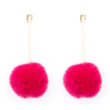 Load image into Gallery viewer, Pom Pom Bar Earrings