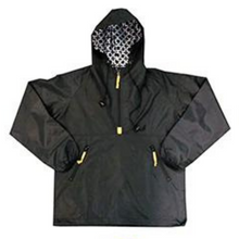 Load image into Gallery viewer, Front view of the black raincoat
