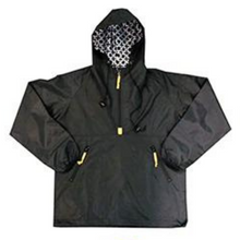 Load image into Gallery viewer, Front view of the black raincoat