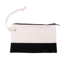 Load image into Gallery viewer, Black & Natural Canvas Rope Pouch